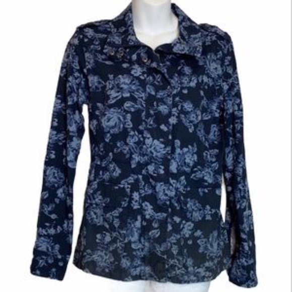 By Miami for Francescas EUC Floral denim jacket md - Picture 1 of 7